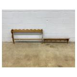 2 Oak Hanging Knick Knack Shelves