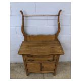 Oak Washstand with Towel Bar