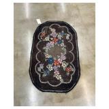 Vintage Floral Hooked Rug