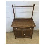 Oak Washstand with Towel Bar