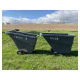 (2) Bay Head Poly Dump Carts