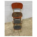 Vintage Metal Fold Out step stool