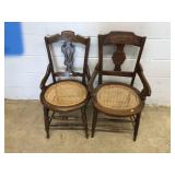 Pair of Cain Seat Victorian Side Chairs