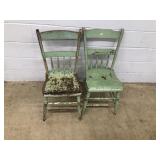 Pair of Painted Antique Side Chairs