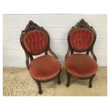 Pair of Victorian Upholstered Side chairs