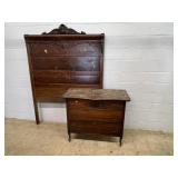 VIntage 2 Piece Oak High Back Bedroom Suite