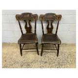 Pair of Antique Paint Decorated Side Chairs