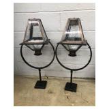 Pair of Metal & Brass Table Lamps