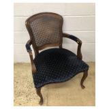 Upholstered Arm Chair w/ Cane Back