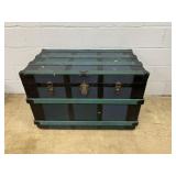 Vintage Flat Top Steamer Trunk