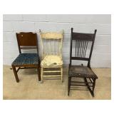 3 Various Chairs Including 1 Rocking Chair