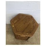 Oak Hexagon End Table