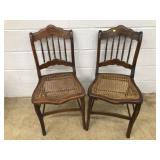 Vintage Cane Seat Side Chairs