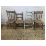 4 Various Primitive Side Chairs