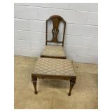 Depression Era Side Chair and Vanity Bench