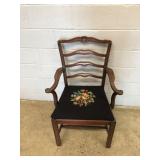 Mahogany Needlepoint Armchair