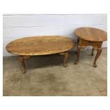 Oak 2 Piece Coffee & End Table Set