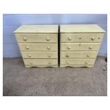 Two Pine 4 Drawer Chest Of Drawers