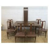 7 Piece Mid Century Table & Chair Set.