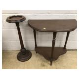 Wooden Plant Stand & Mahogany Wall Table
