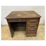 Vintage Oak Single Pedestal Desk