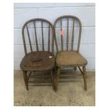 2 Primitive Style Chairs