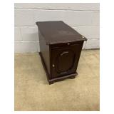 Mahogany End Table w/ Side Door.