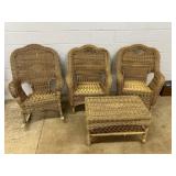 4 Piece Plastic Wicker Patio Set