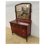 Mahogany 3 Drawer Dresser with mirror