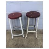 2 Vintage Metal Stools