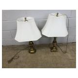 2 Heavy Duty Brass Table Lamps