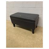 Leather Style Lift Lid Ottoman