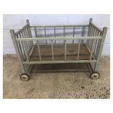 Vintage Wooden Rolling Crib