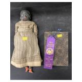 19th Century Cloth Body Jointed Doll and Book