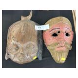 (2) Carved Wood Masks
