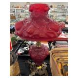 Satin Glass Rose Pattern Table Light