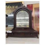 Mahogany Depression Era Shaving Mirror