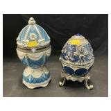 (2) Decorated Egg Form Music Boxes