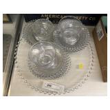 Candlewick Cups and Saucers with Serving Plate