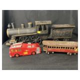 Pressed Steel Locomotive with Dinky Toy