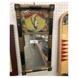 Antique Mirror with Reverse-Painted Glass