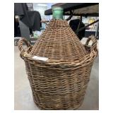 Large Wicker Covered Glass Bottle