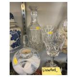Waterford Crystal Decanter Bottle, Goblets, etc.