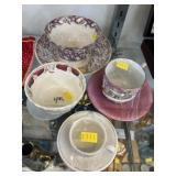 Spongeware Cup and Saucer with Chinaware