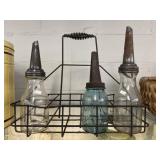 Glass Oil Bottles with Carrier