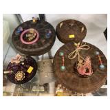 Vintage Sewing Baskets with Pincushions