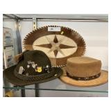 Suede and Wool Hats with Hide Mat