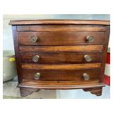 Miniature Mahogany 3 Drawer Chest