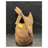Carved Wood Wall Pocket