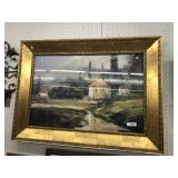 Painting Signed Greschen in Gesso Frame